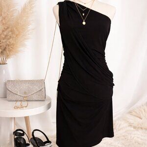 Boston Proper Black One Shoulder Dress Size 8 - Winter Formal